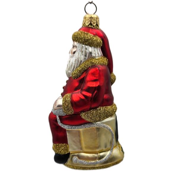 Patricia Breen Cyberspace Santa Red Gold Silver Mouse Christmas Tree Ornament - Picture 7 of 11